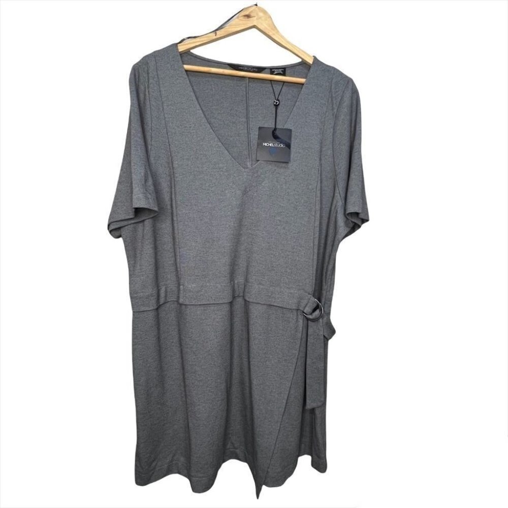 SIZE 3x Addition Elle Michel Studio Grey Short Sleeve Dress